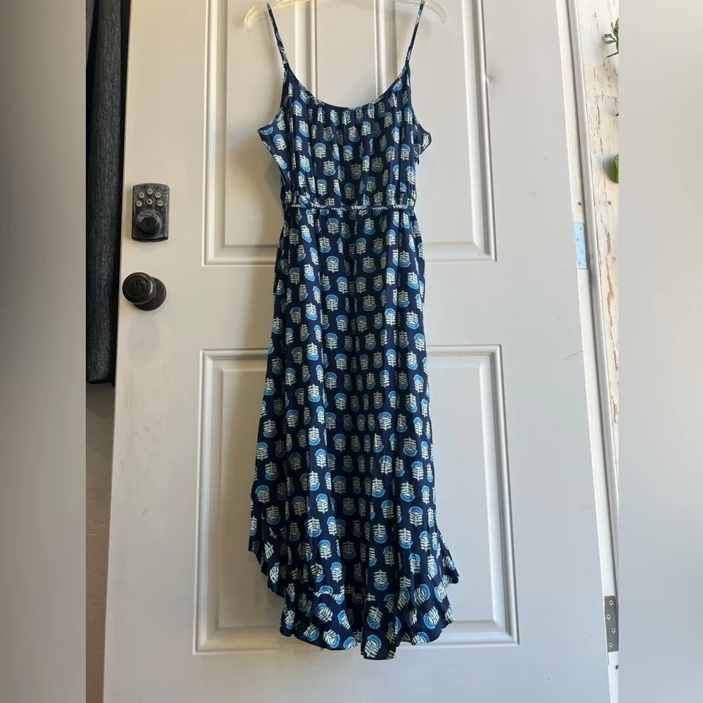 J. Crew Blue Sleeveless Spaghetti Strap Sundress